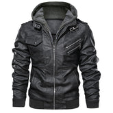 Men's Leather Jackets, Faux Leather Jacket For Men Lapel Zip-Up Slim Fit Coat